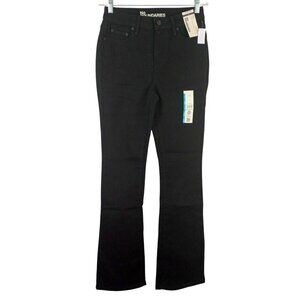 NWT No Boundaries Boot Cut Denim Jeans Womens 4 Mid Rise Solid Black Stretch